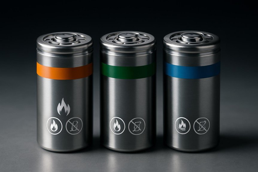 lithium chemistries safety density cycles