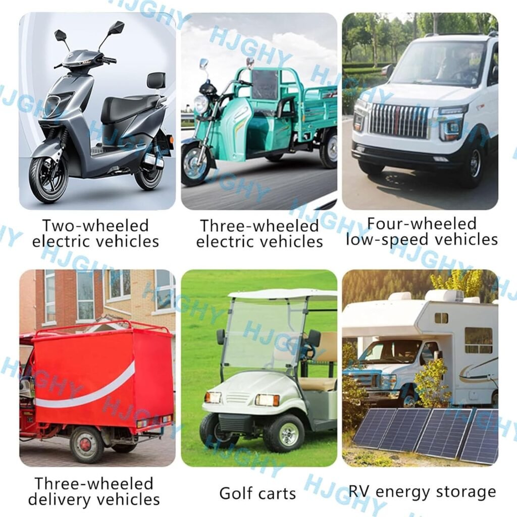 Four-Wheeled Vehicle Battery 72V 38Ah 48Ah 68Ah 88Ah 108Ah Tricycle Batteries with Power Display for Trucks/Golf Carts/RVs