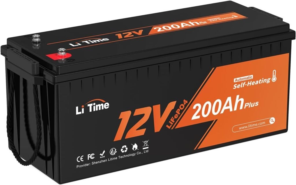 Litime 12V 200Ah Plus LiFePO4 Lithium Battery, Self-Heating  Low Temperature, 2560Wh Energy, Built-in 200A BMS, 4000+ Deep Cycles for RV Home Energy Storage and Off-Grid etc.
