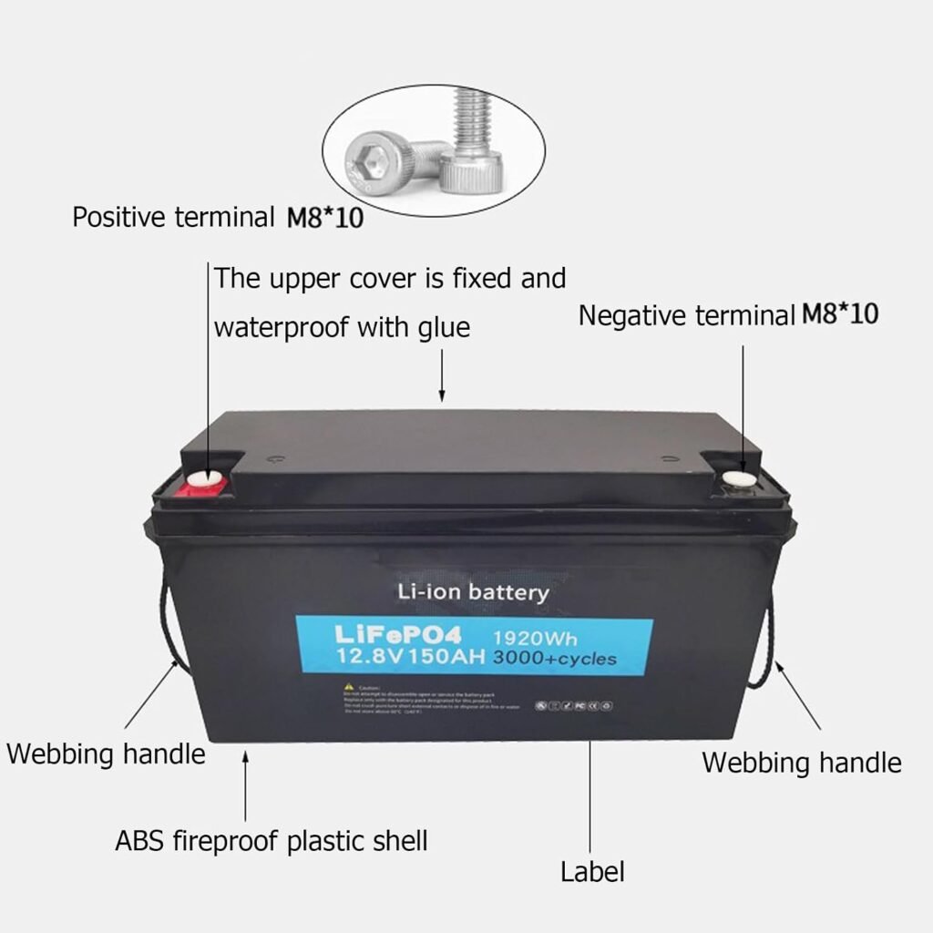 12V LiFePO4 Lithium Battery 150Ah 3000+ Deep Cycle Marine Battery 12.8V 150Ah Lithium Batteries for Trolling Motor/Boat/Golf Cart/RV/Solar Backup Battery 12V LiFePO4 Lithium Battery 150Ah 3000+ Deep Cycle Marine Battery 12.8V 150Ah Lithium Batteries for Trolling Motor/Boat/Golf Cart/RV/Solar Backup Battery