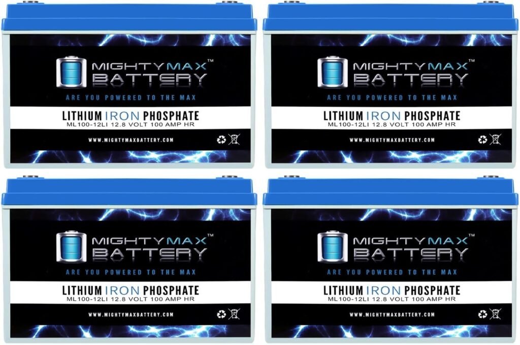 Mighty Max Battery 12V 100AH Lithium Replacement Battery Compatible with RV Marine Solar System - Pack Mighty Max Battery 12V 100AH Lithium Replacement Battery Compatible with RV Marine Solar System - Pack