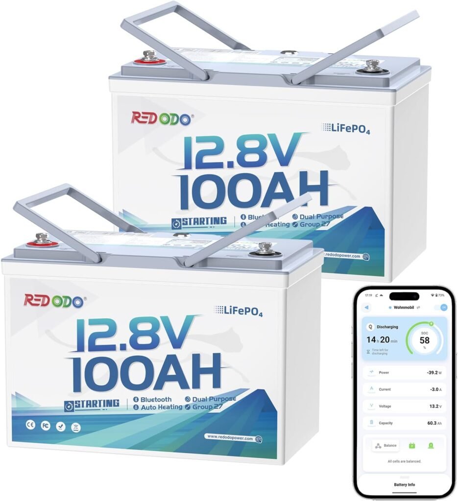 Redodo 12V 100Ah Lithium LiFePO4 Battery, Low-Temp Protection, Built-in 100A BMS, 10-Year Lifetime, Perfect for Cold Areas, Trolling Motor, Boat, RV, Off Grid Pack Redodo 12V 100Ah Lithium LiFePO4 Battery, Low-Temp Protection, Built-in 100A BMS, 10-Year Lifetime, Perfect for Cold Areas, Trolling Motor, Boat, RV, Off Grid Pack