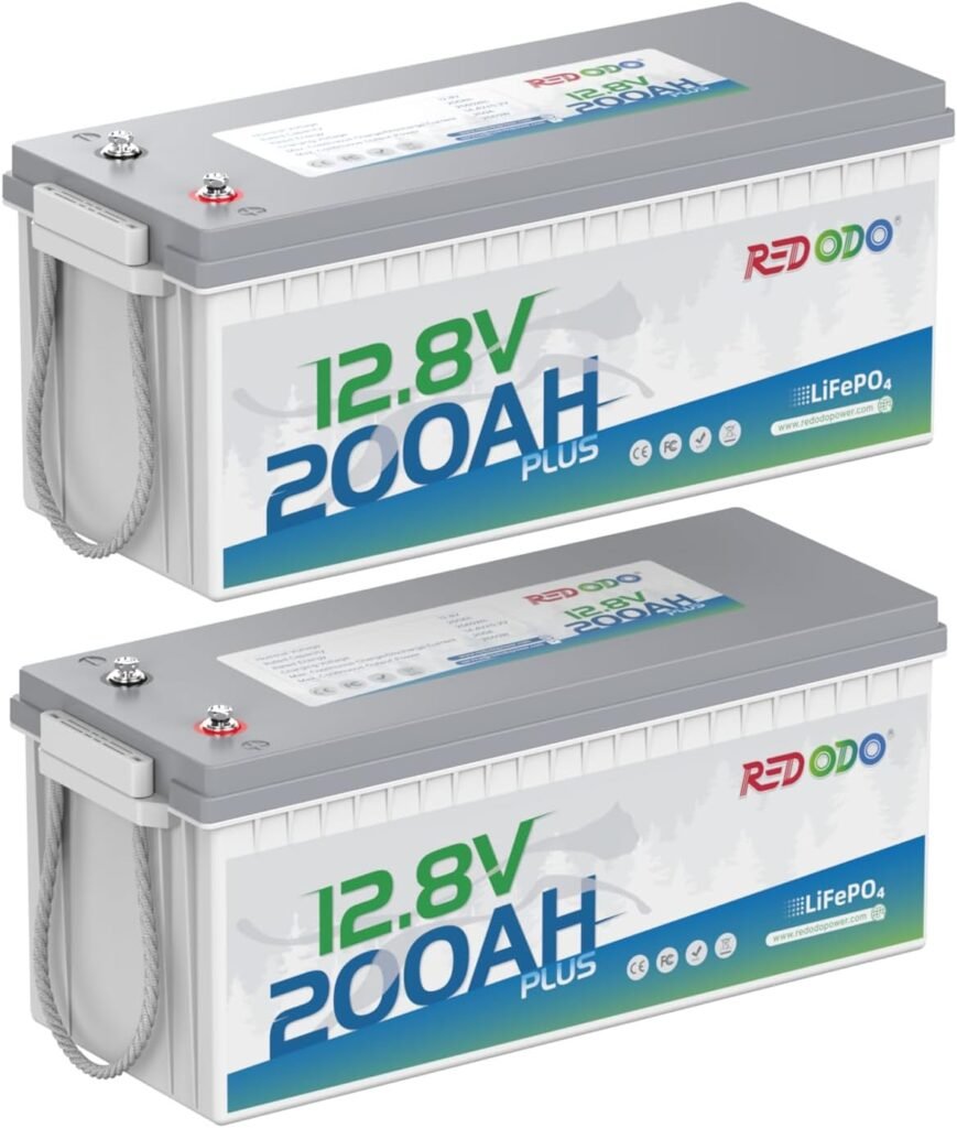 Redodo 12V 200Ah Plus Lithium LiFePO4 Battery (Pack 2), Max 2560W Power Output, 200A BMS Protection, 4000-15000 Deep Cycles,Perfect for Home Solar Storage, RV, Marine, etc Redodo 12V 200Ah Plus Lithium LiFePO4 Battery (Pack 2), Max 2560W Power Output, 200A BMS Protection, 4000-15000 Deep Cycles,Perfect for Home Solar Storage, RV, Marine, etc